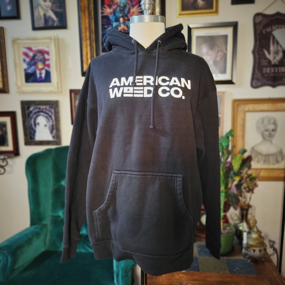 Hoodie American Weed Co Independent Trading Co Black Graphic Pullover Large L‎